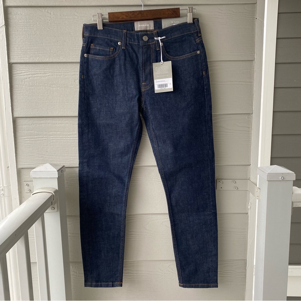 EVERLANE Midrise Dark Wash Skinny Jean - Picture 3 of 15